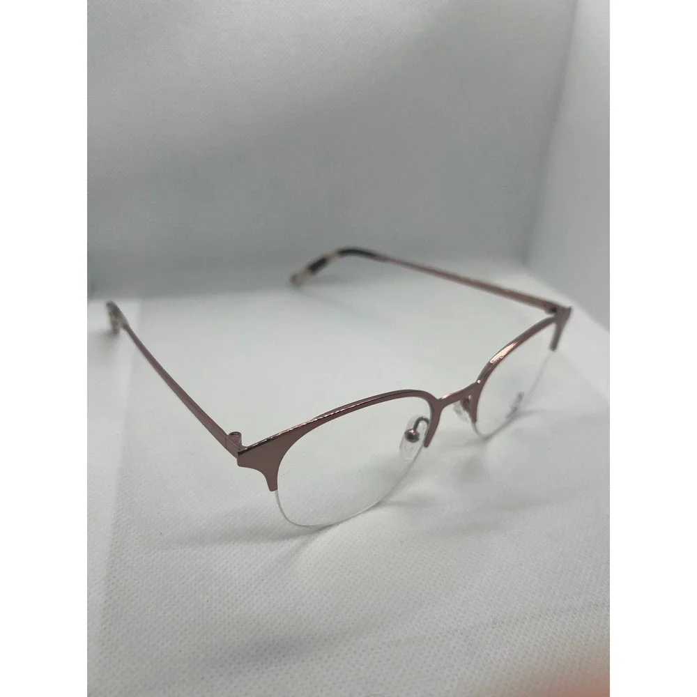 Selah Eyeglasses Frames Rose Gold‎ Metal Semi Rimless Glasses Frames Women